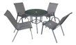 Imagen de Juego de jardín 4 sillones y mesa redonda - Gris